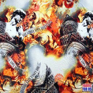 Ars Longa Vita Brevis Rome Print Design Stretch Fabric 58" Wide By The Yard